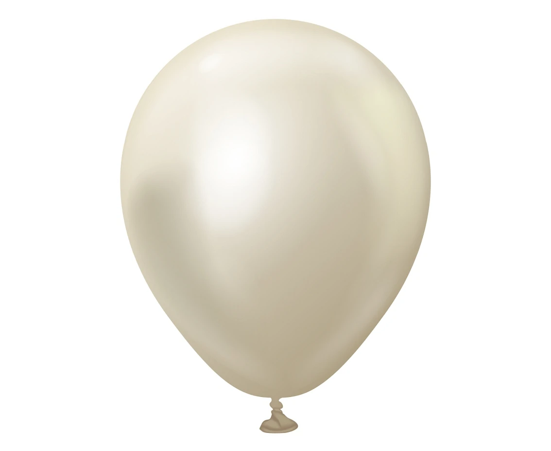 Balony Kalisan 5", (mirror white gold) mirror biało-złote, 100szt.