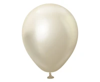 Balony Kalisan 5", (mirror white gold) mirror biało-złote, 100szt.
