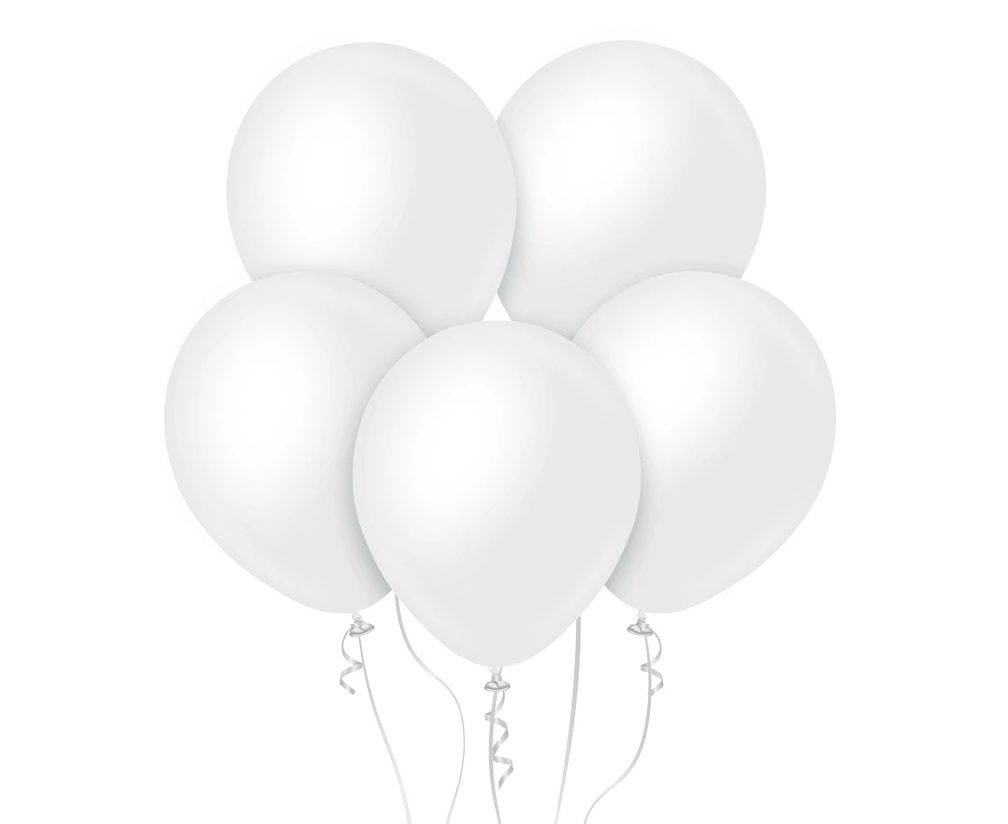 Balony Kalisan 12", (opaque satin snow white) nieprzezroczysty satynowy śnieżnobiały, 50szt. KK