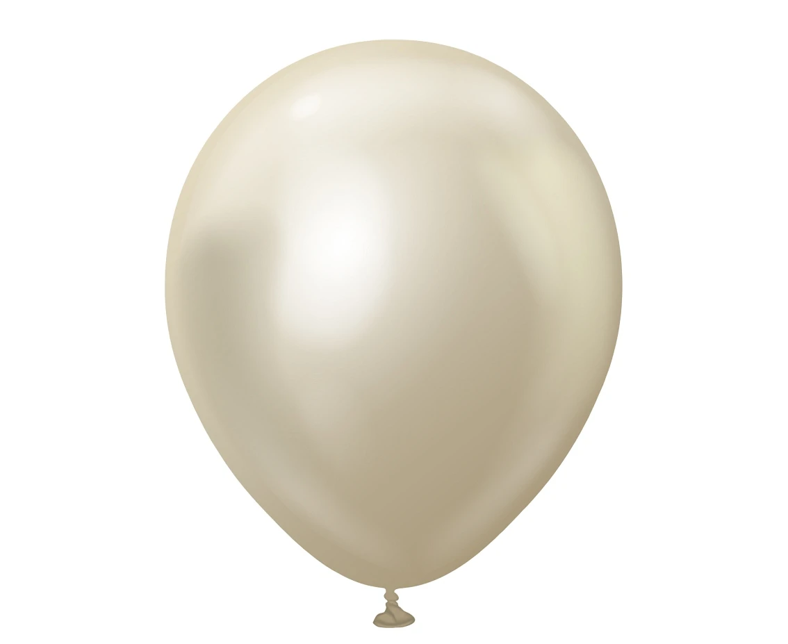 Balony Kalisan 18", (mirror white gold) mirror biało-złote, 25szt.
