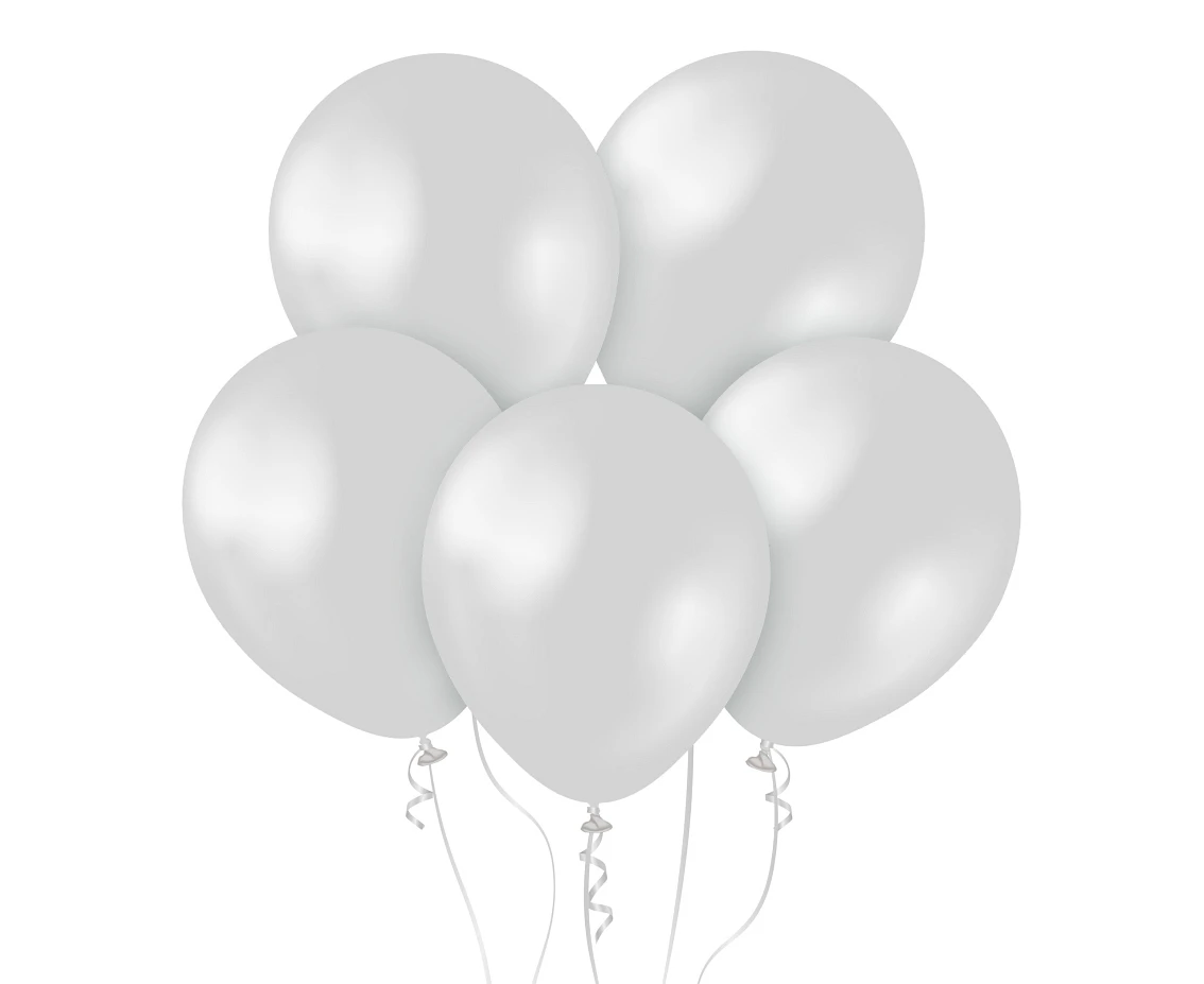 Balony  Kalisan 18", (metallic silver) metalik srebrne, 25 szt.