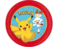 Talerzyki papierowe Pokemon 23 cm, 8 szt.