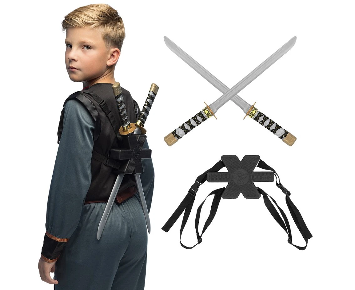 Zestaw 2 mieczy ninja z uchwytem, 52 cm