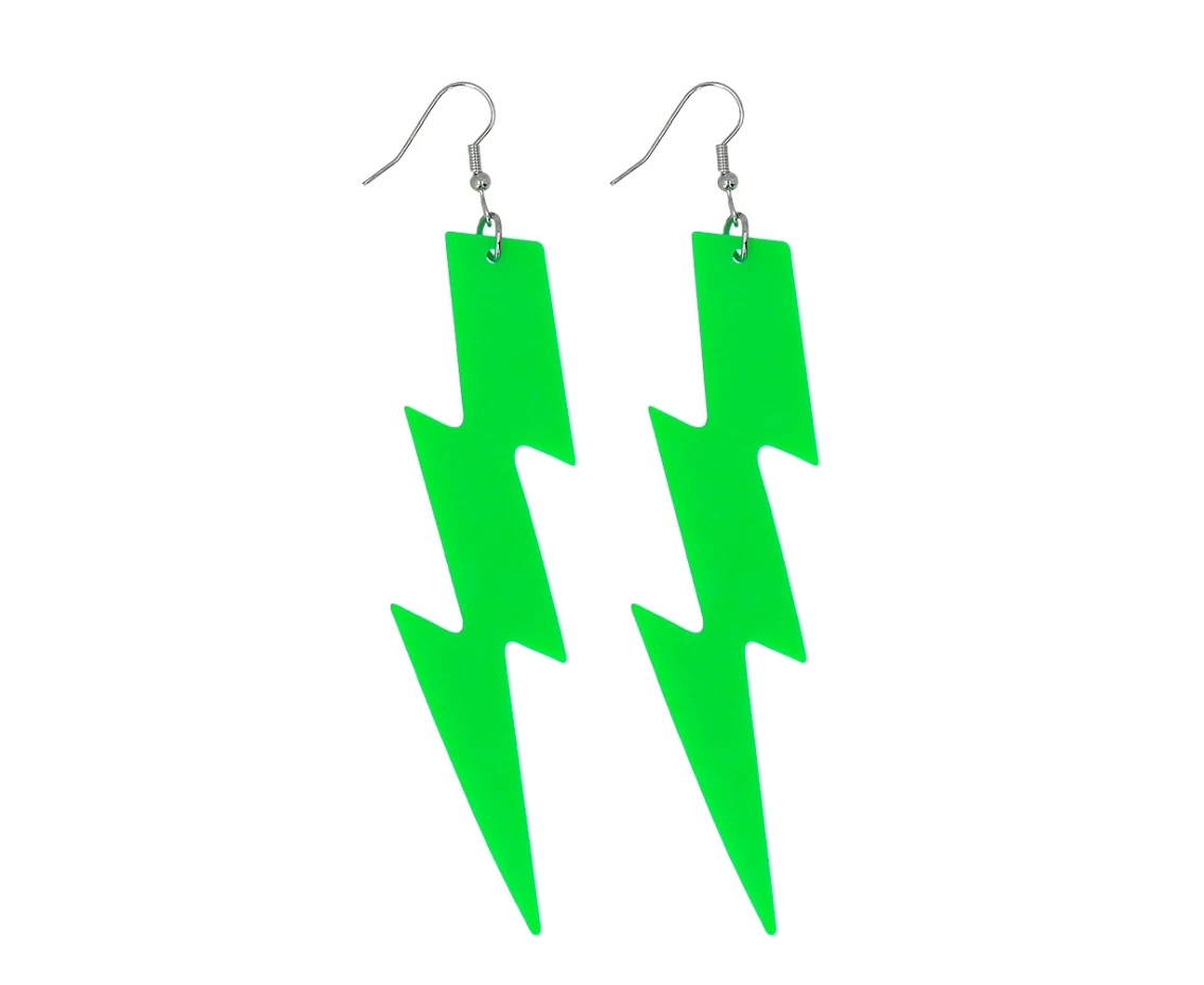 Para kolczyków Flash neonowo-zielone