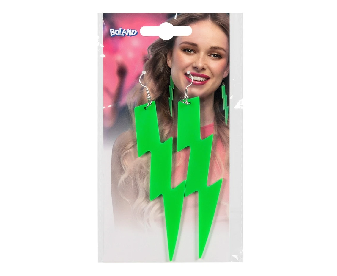 Para kolczyków Flash neonowo-zielone