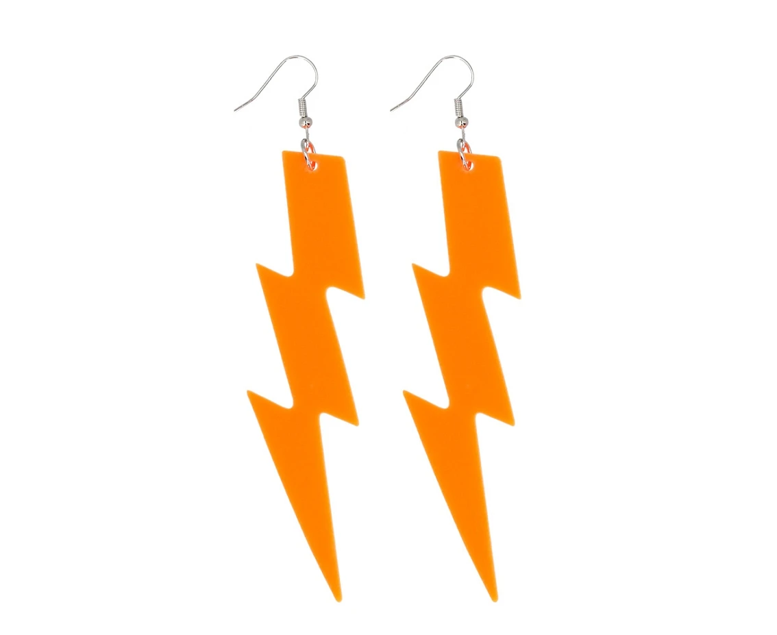 Para kolczyków Flash neonowo-pomarańczowe