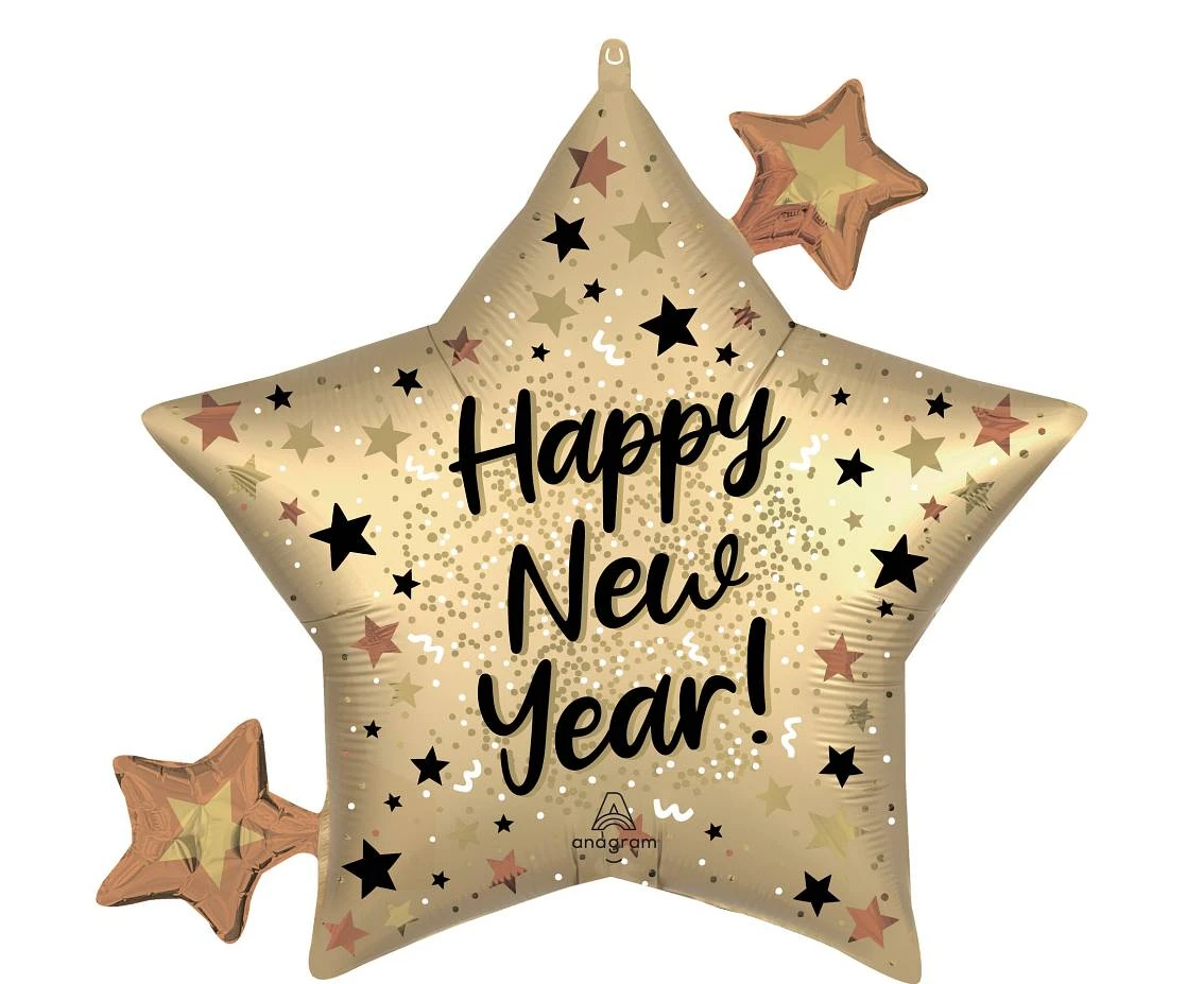 Balon foliowy SuperShape Satin NYE Natural Sparkle Star KK