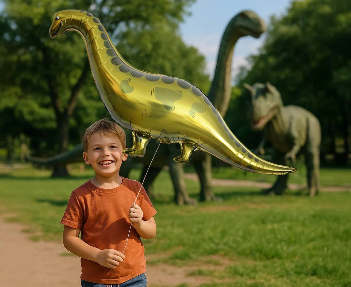 Balon foliowy Dinozaur- Brachiozaur, zielony, 99x56cm