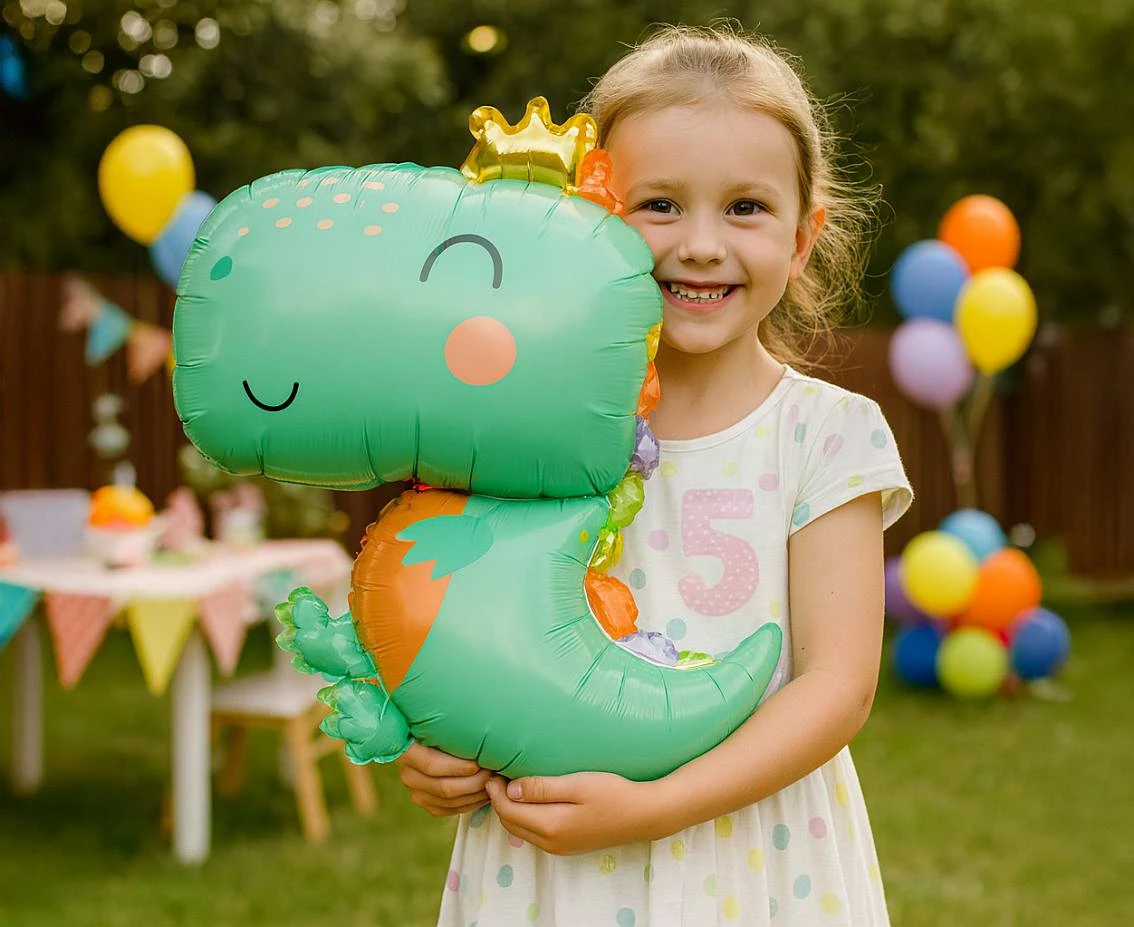Balon foliowy Dino niebieski, 47x64cm