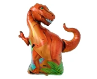 Balon foliowy Dinozaur T-rex, pomarańczowy, 66x59cm