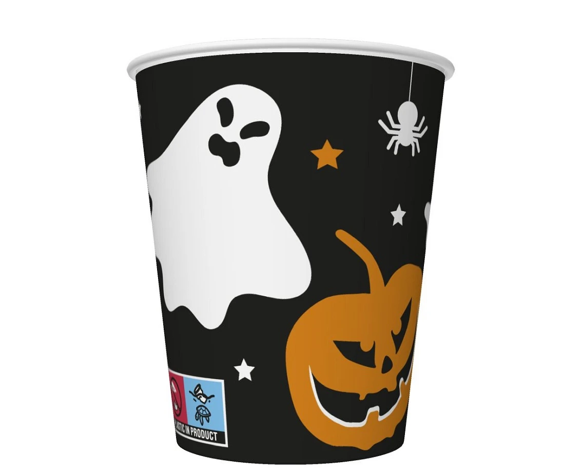 Kubeczki papierowe Halloween  DAISY, Dynia i duszek, 250 ml, 8 szt.