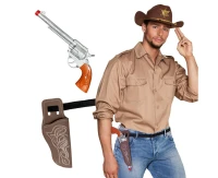 Zestaw Kowboj (zabawkowy pistolet 30 cm, pas 120 cm i kabura)