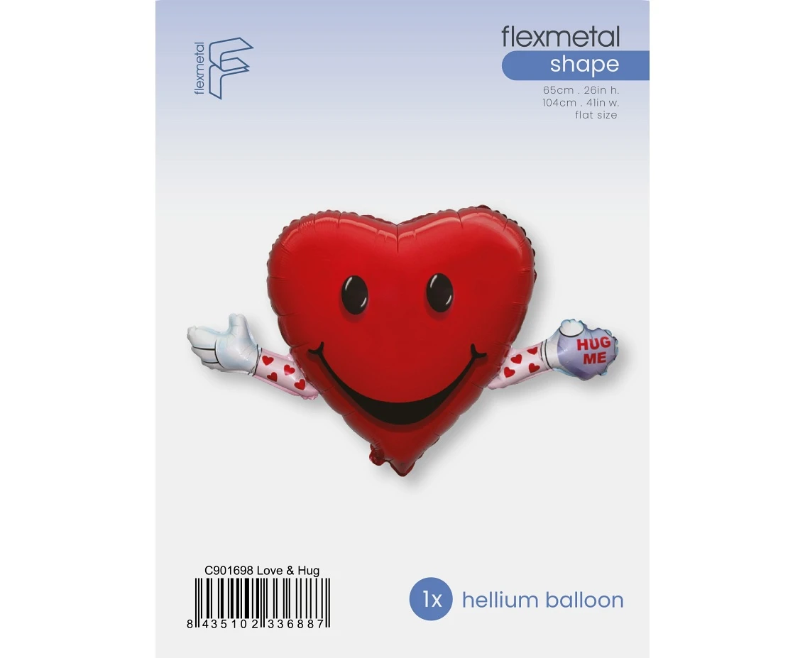 Balon foliowy 24" FX - LOVE & HUG, pakowany