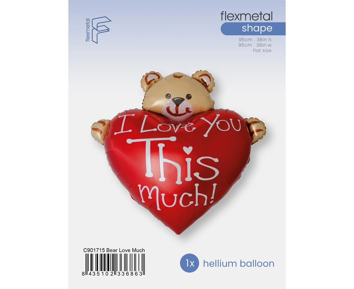 Balon foliowy 24" FX - "Miś z sercem", pakowany