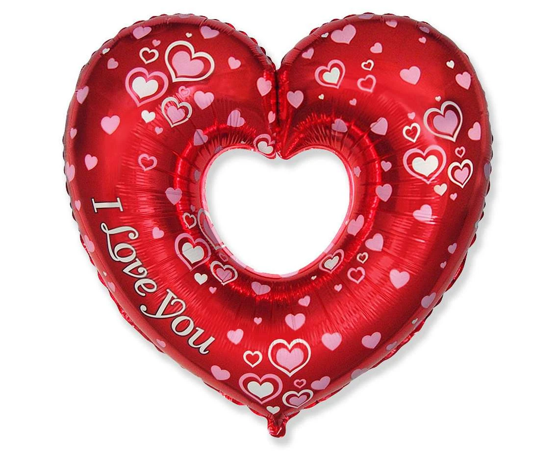 Balon foliowy 24" FX - Piękne serce - I Love You, pakowany