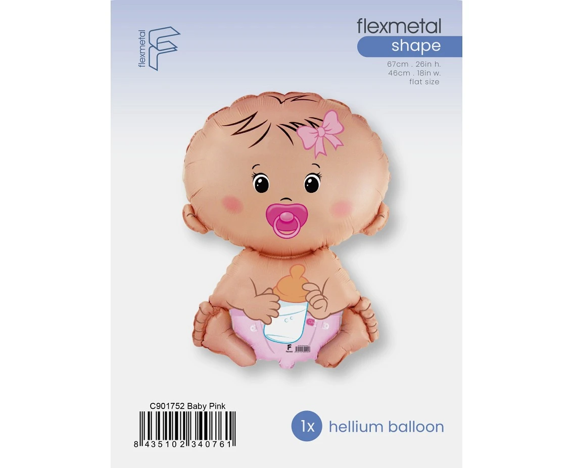 Balon foliowy 24" FX - "Bobas Dziewczynka", pakowany
