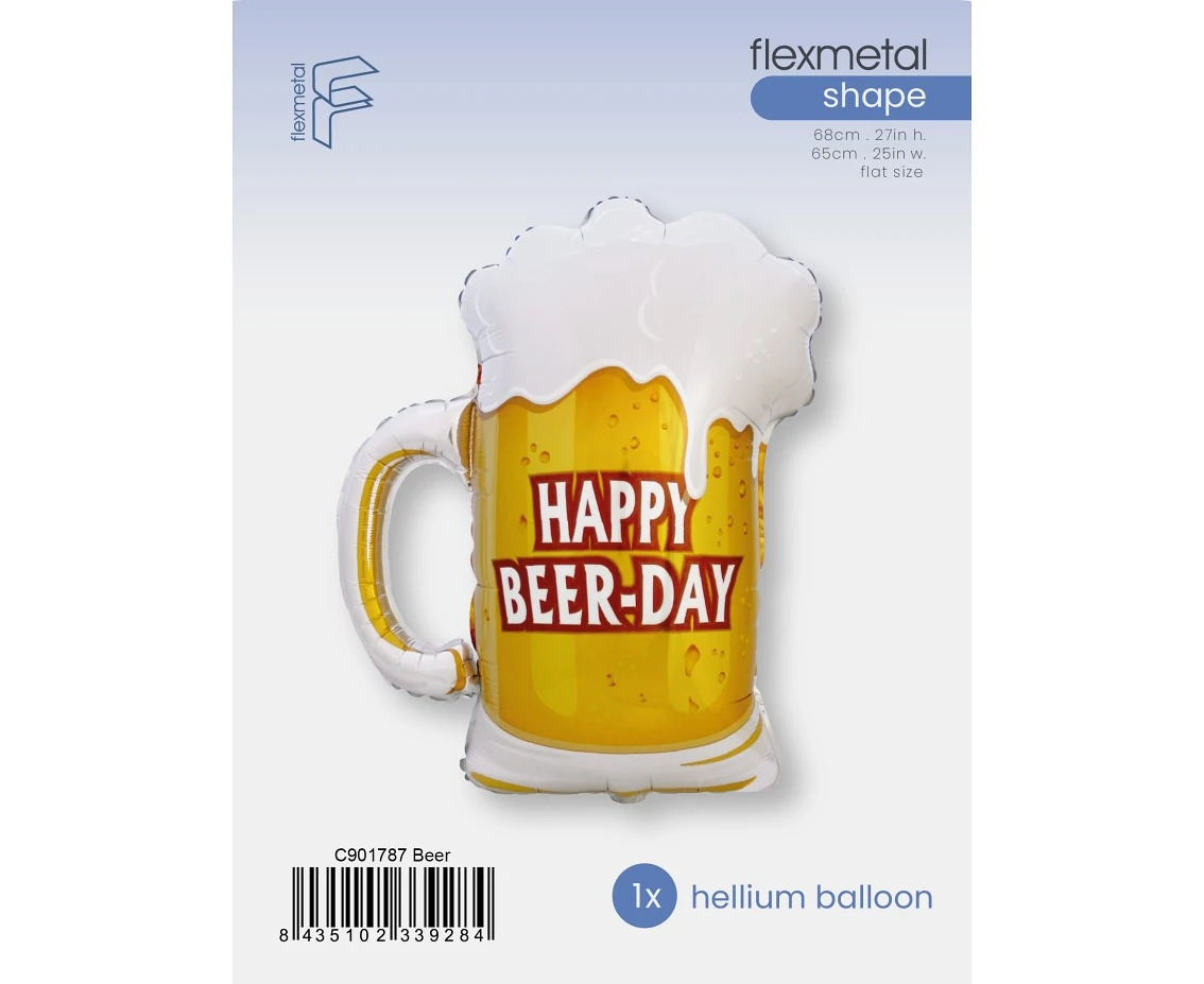 Balon foliowy 24" FX - Kufel: Happy Beer-Day, pakowany