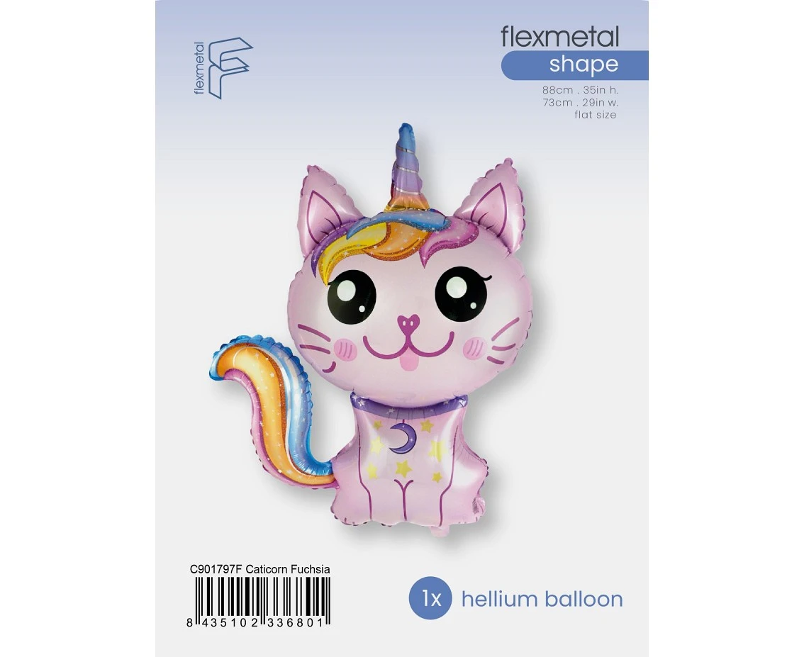 Balon foliowy 24" FX - Magiczny kot (różowy), pakowany