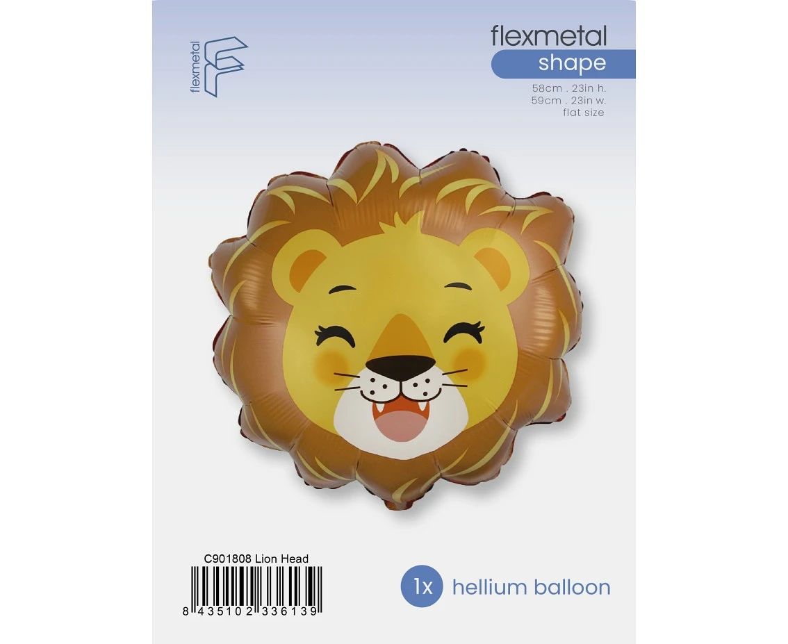 Balon foliowy 24" FX - Lew (głowa), pakowany
