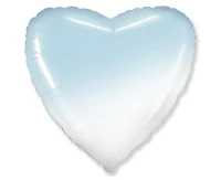 Balon foliowy 18" FX - Serce (gradient biało-błękitny), pakowany