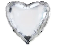 Balon foliowy 18" FX - Serce (srebrne), pakowany