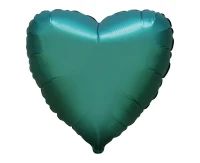 Balon foliowy 18" FX - Serce (satynowy c. zielony), pakowany KK