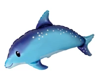 Balon foliowy 24" FX - Słodki Delfin, niebieski, pakowany