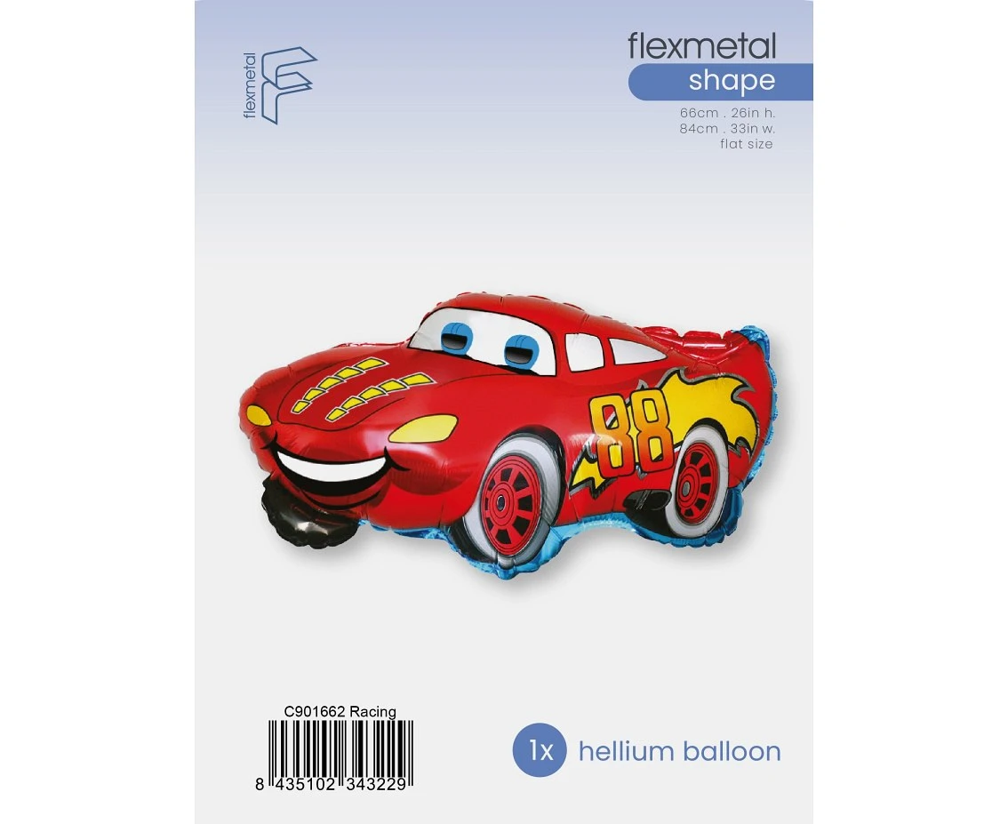 Balon foliowy 24" FX - Uśmiechnięty samochód, pakowany
