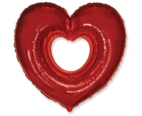 Balon foliowy 24" FX - Serce otwarte, czerwone, pakowany