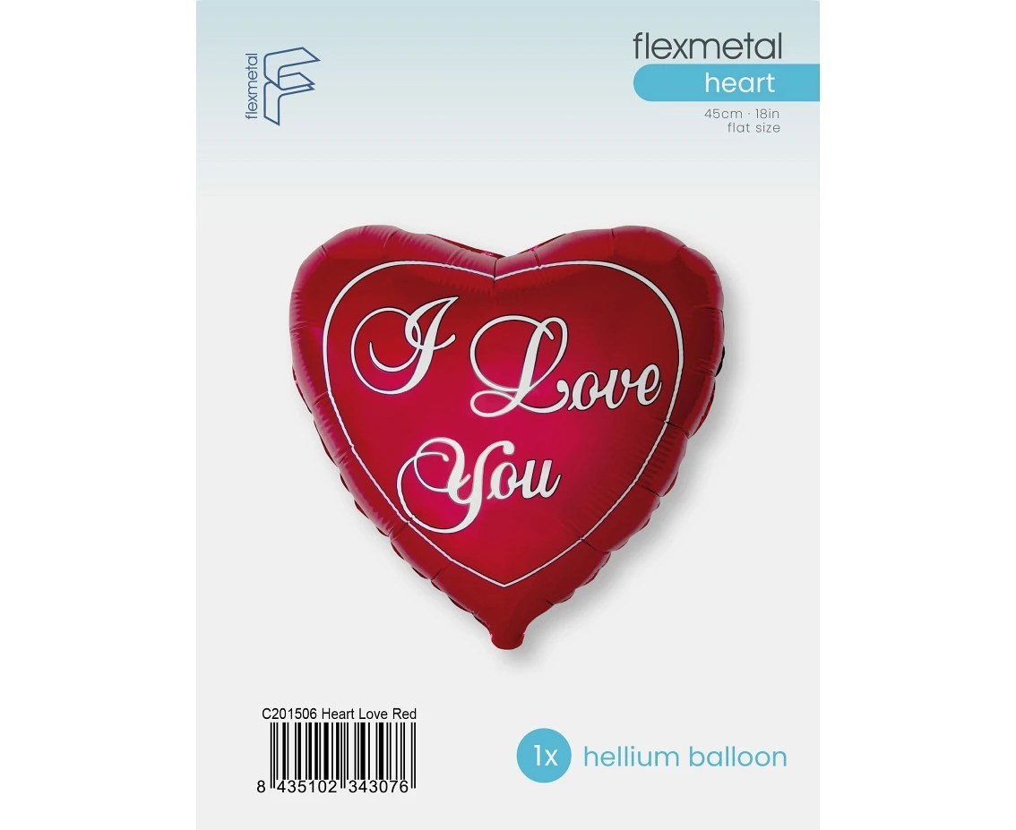 Balon foliowy 18" FX - I Love You - red, pakowany