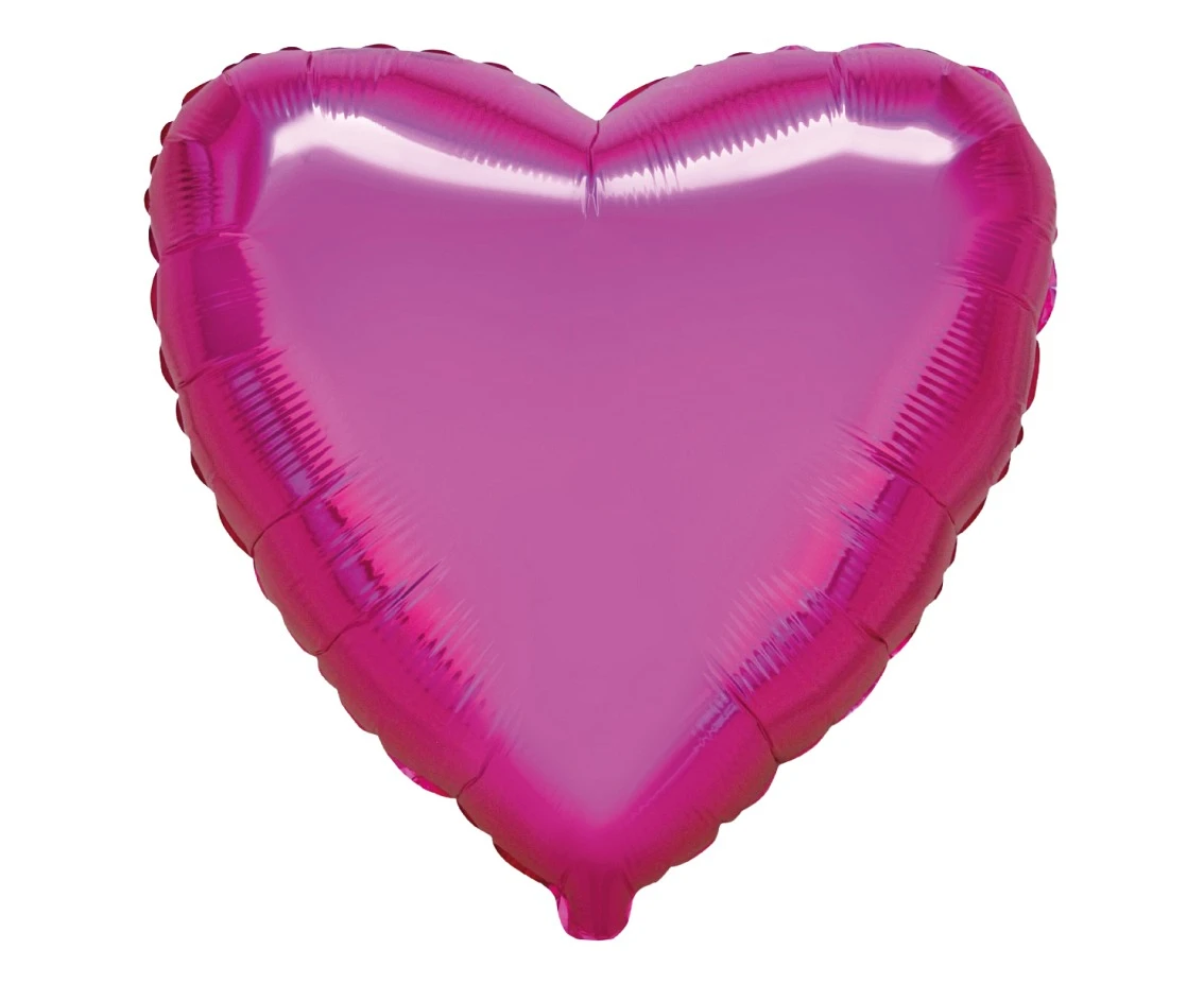 Balon foliowy 18" FX - Serce (ciemnoróżowe), pakowany