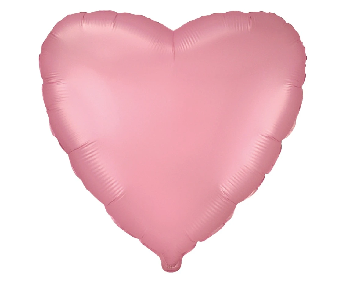 Balon foliowy 18" FX - Serce (satynowy pastel jasnoróżowy), pakowany
