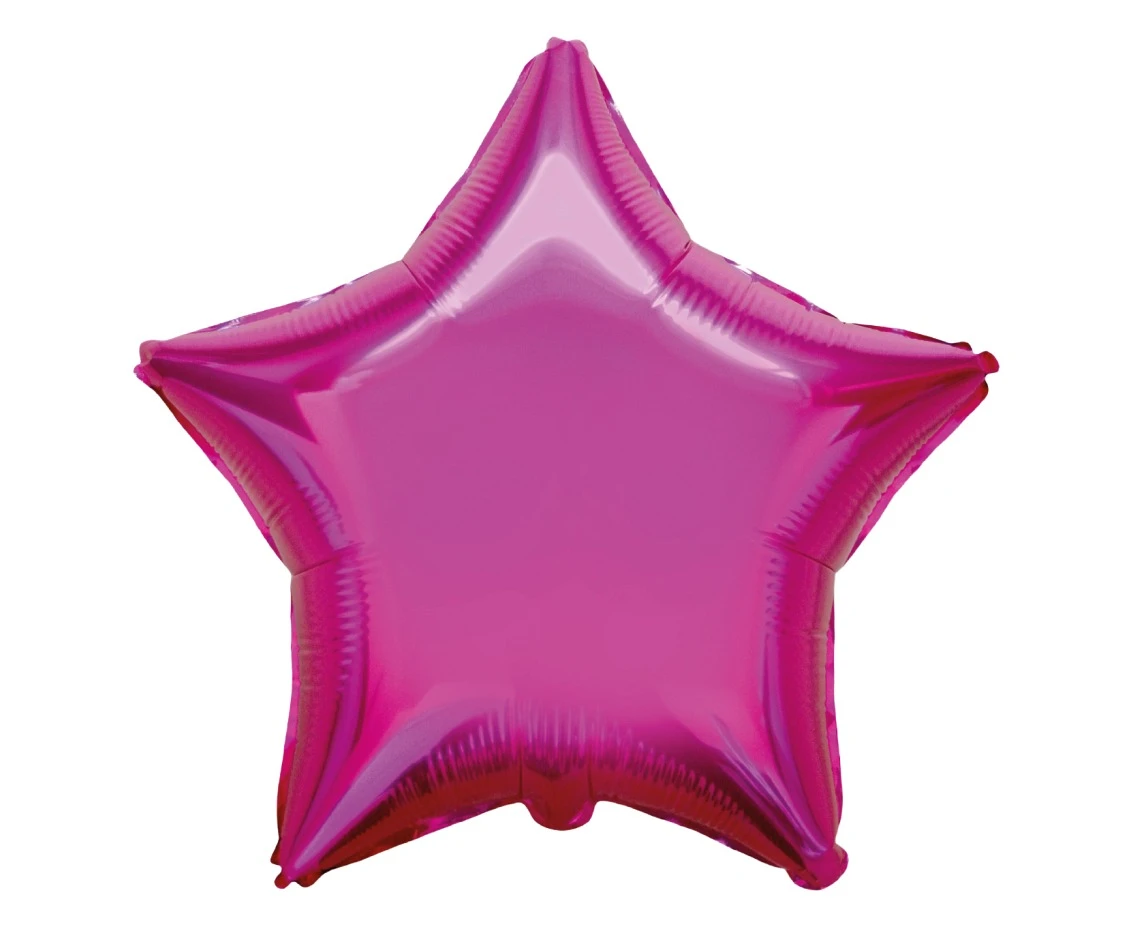 Balon foliowy 18" FX - Gwiazda (ciemnoróżowa), pakowany