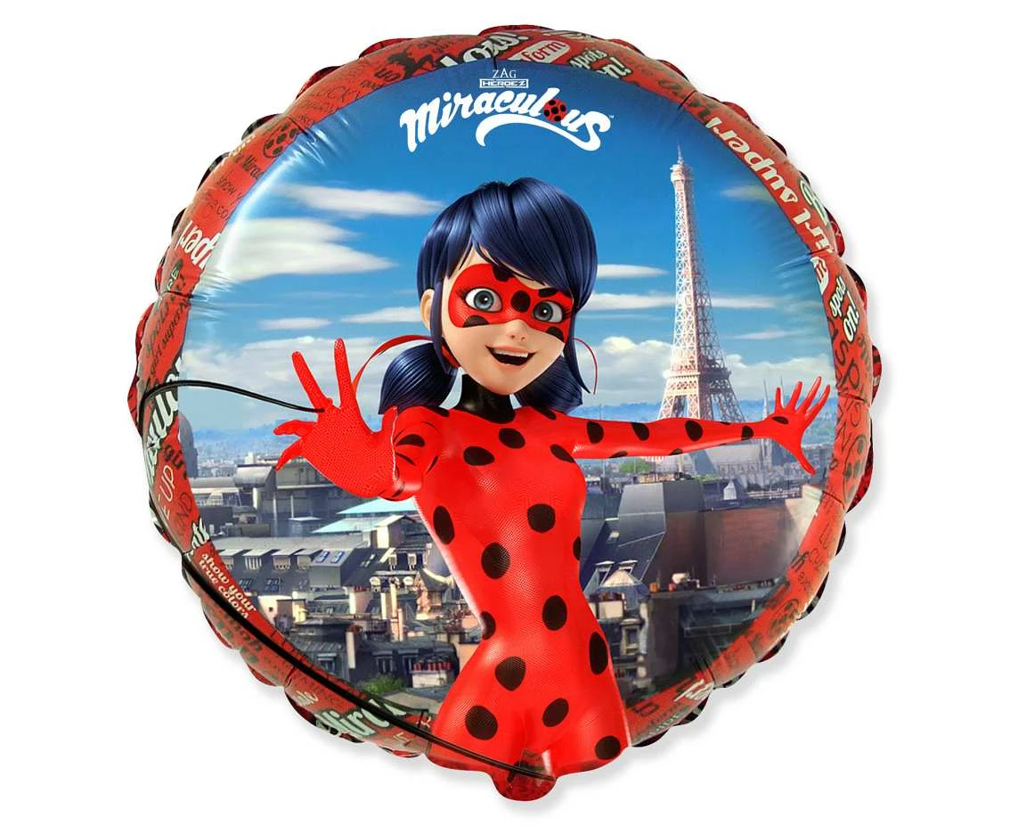 Balon foliowy 18" FX - Miraculous (okrągły), pakowany