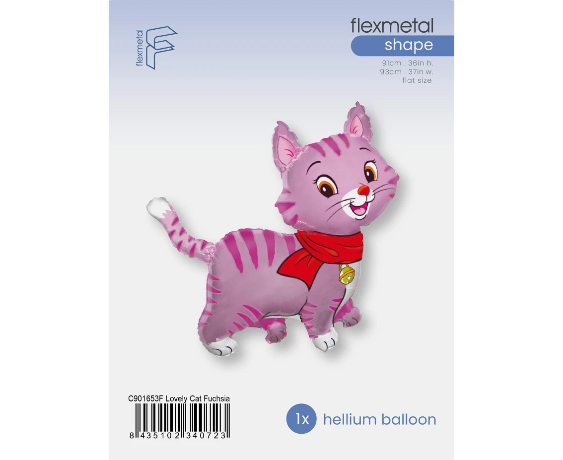 Balon foliowy 24" FX - Piękny Kotek różowy, pakowany