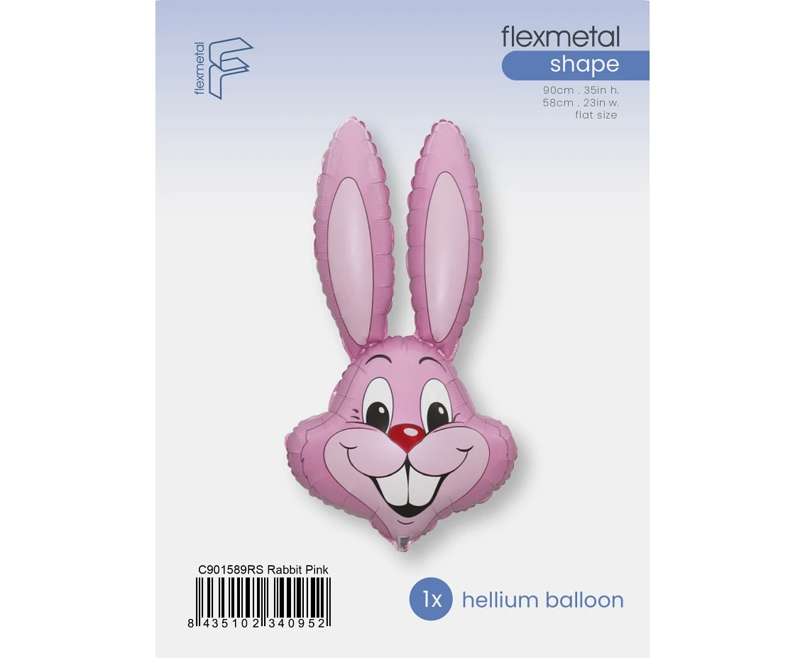 Balon foliowy 24" FX - Rabbit (jasnoróżowy), pakowany