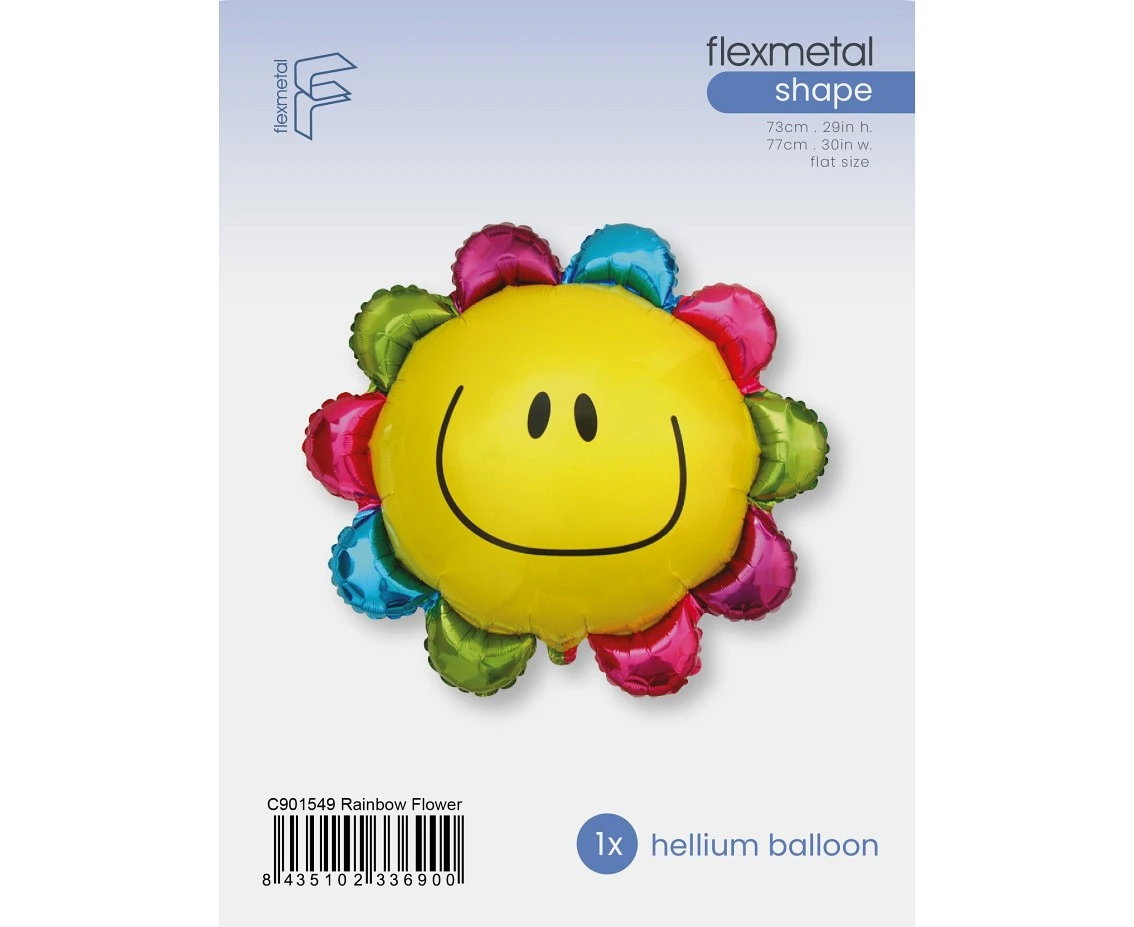 Balon foliowy 24" FX - Kwiatek (tęczowy), pakowany