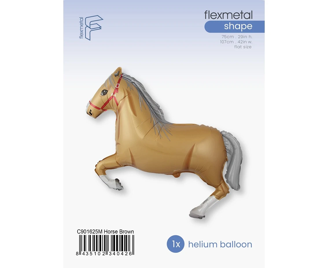 Balon foliowy 24" FX - Konie w galopie (brązowe), pakowany