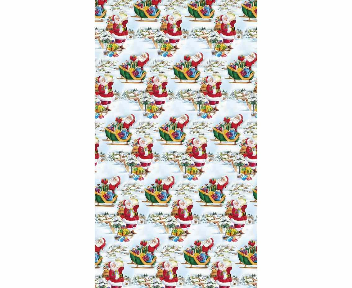 Papier ozdobny świąteczny P2 200x70cm rolka 1 ark. Gwiazdka zest. 9 Mikołaje - Dziecięce, Grafika