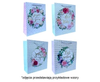Torebka prezentowa A4 Róże 26x32x12cm, mix 1 szt.