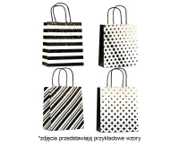Torebka prezentowa A5 wzory biało-czarne 15x17x8 cm. mix, 1 szt. KK