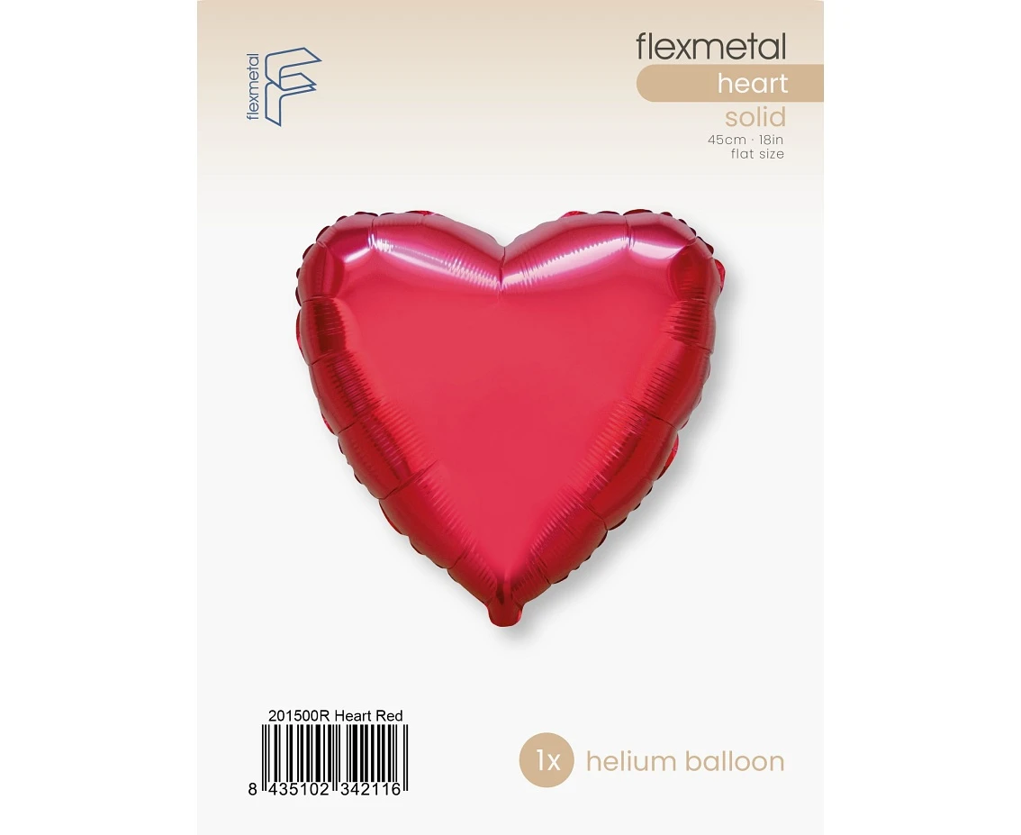 Balon foliowy 18" FX - "Serce" (czerwone), pakowany