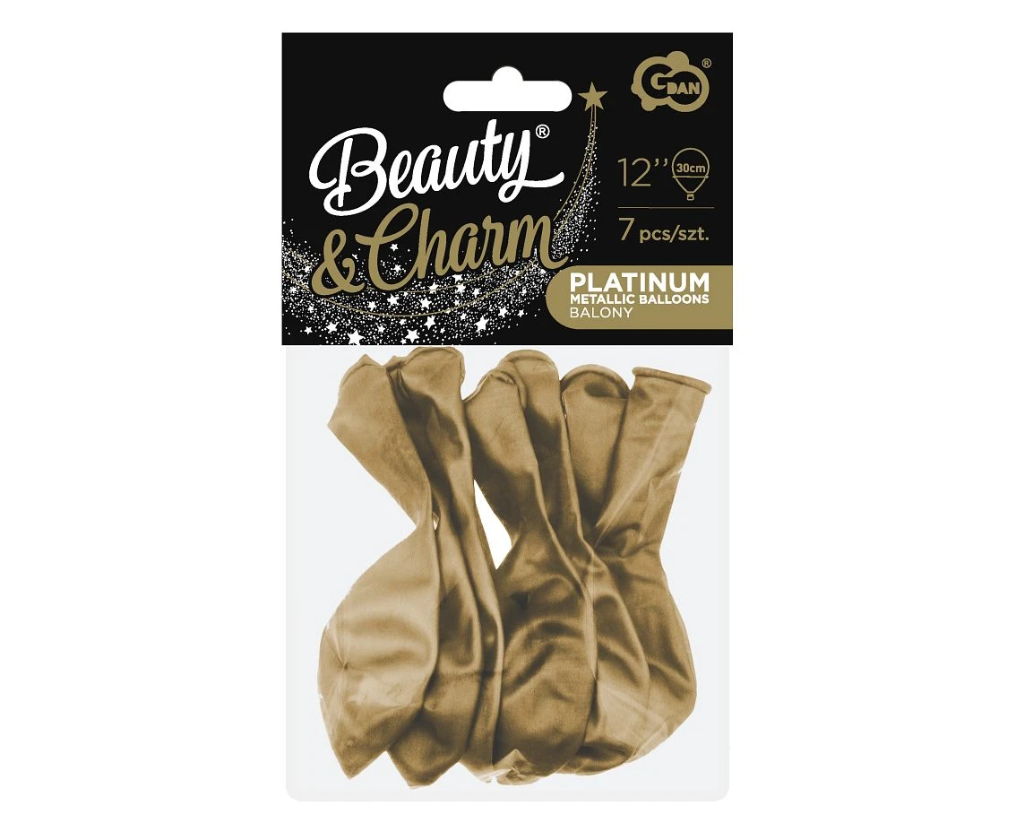 Balony B&C 12", platyna szampańskie, 7szt.