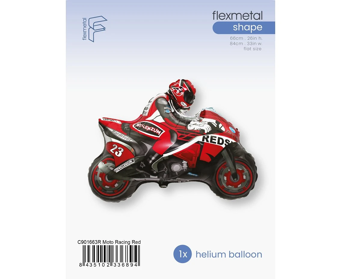 Balon foliowy 24" FX - "Motor" (czerwony), pakowany