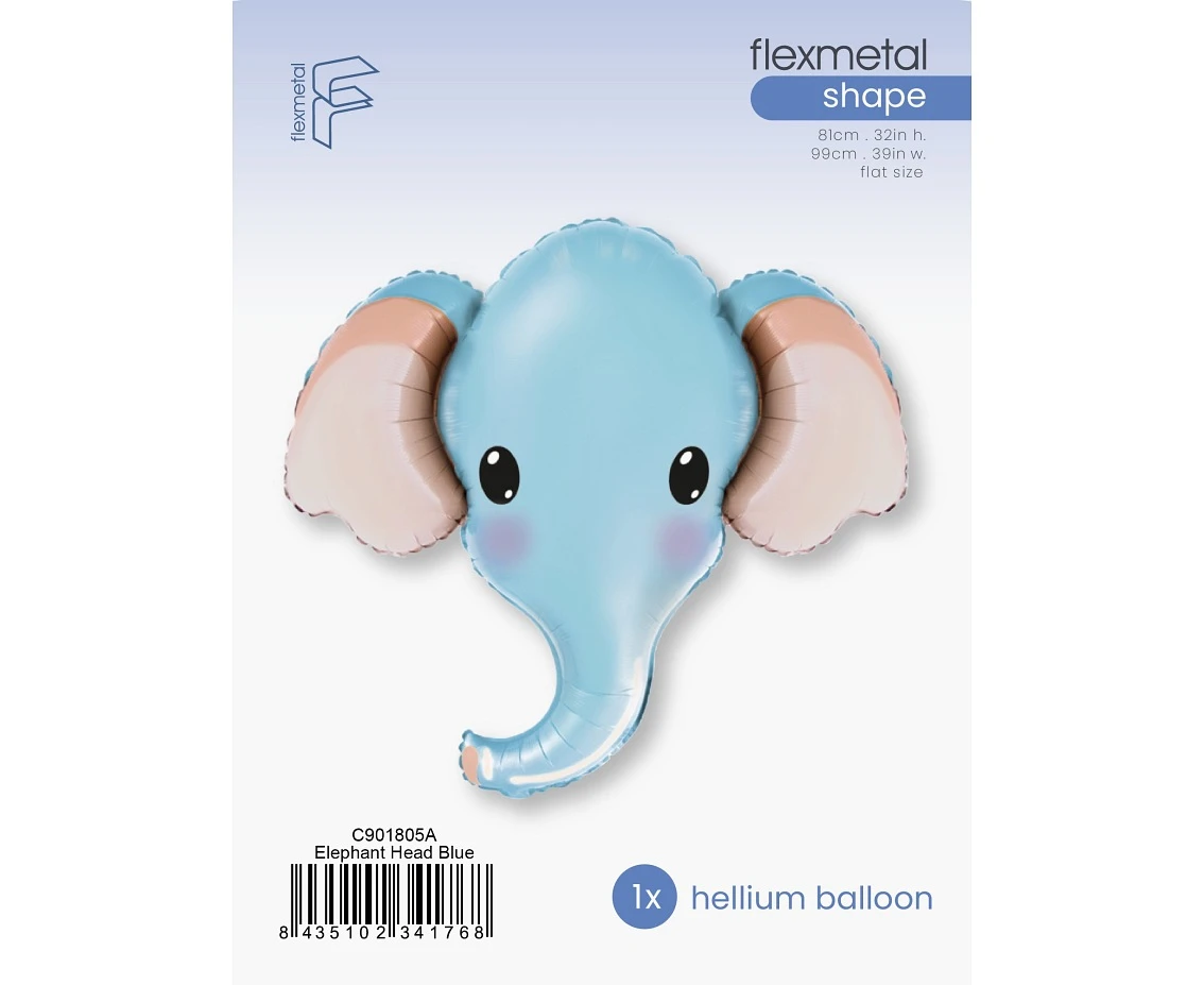 Balon foliowy 24" FX - Słonik (niebieski), pakowany KK