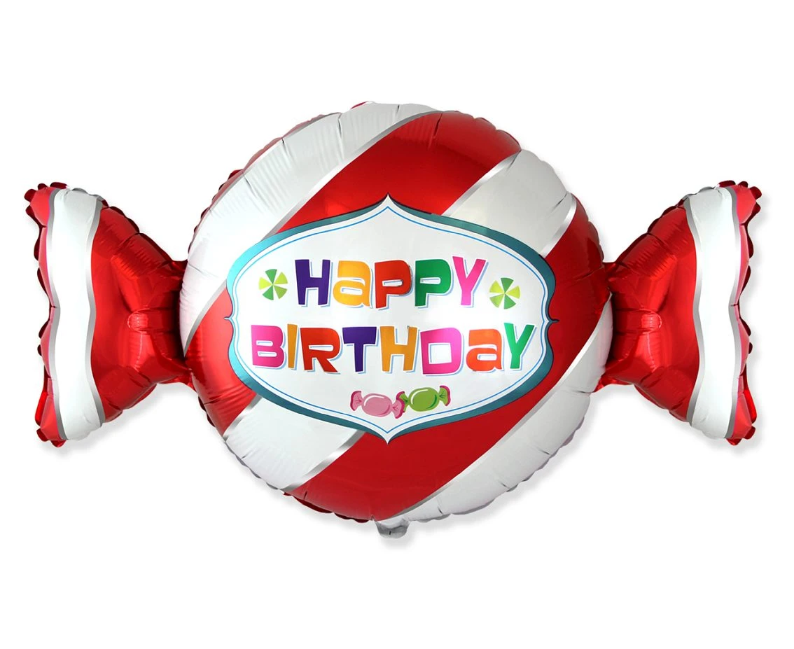 Balon foliowy 24" FX - Słodki cukierek, czerwony, pakowany