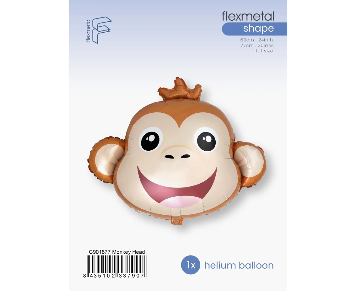 Balon foliowy 24" FX - Małpka (głowa), pakowany