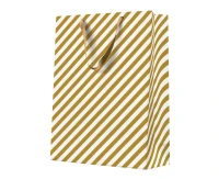 Torebka prezentowa Złote paski 20x25x10 cm, 1 szt.