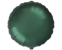 Balon foliowy 18" FX - Okrągły (satynowy dark green) , pakowany