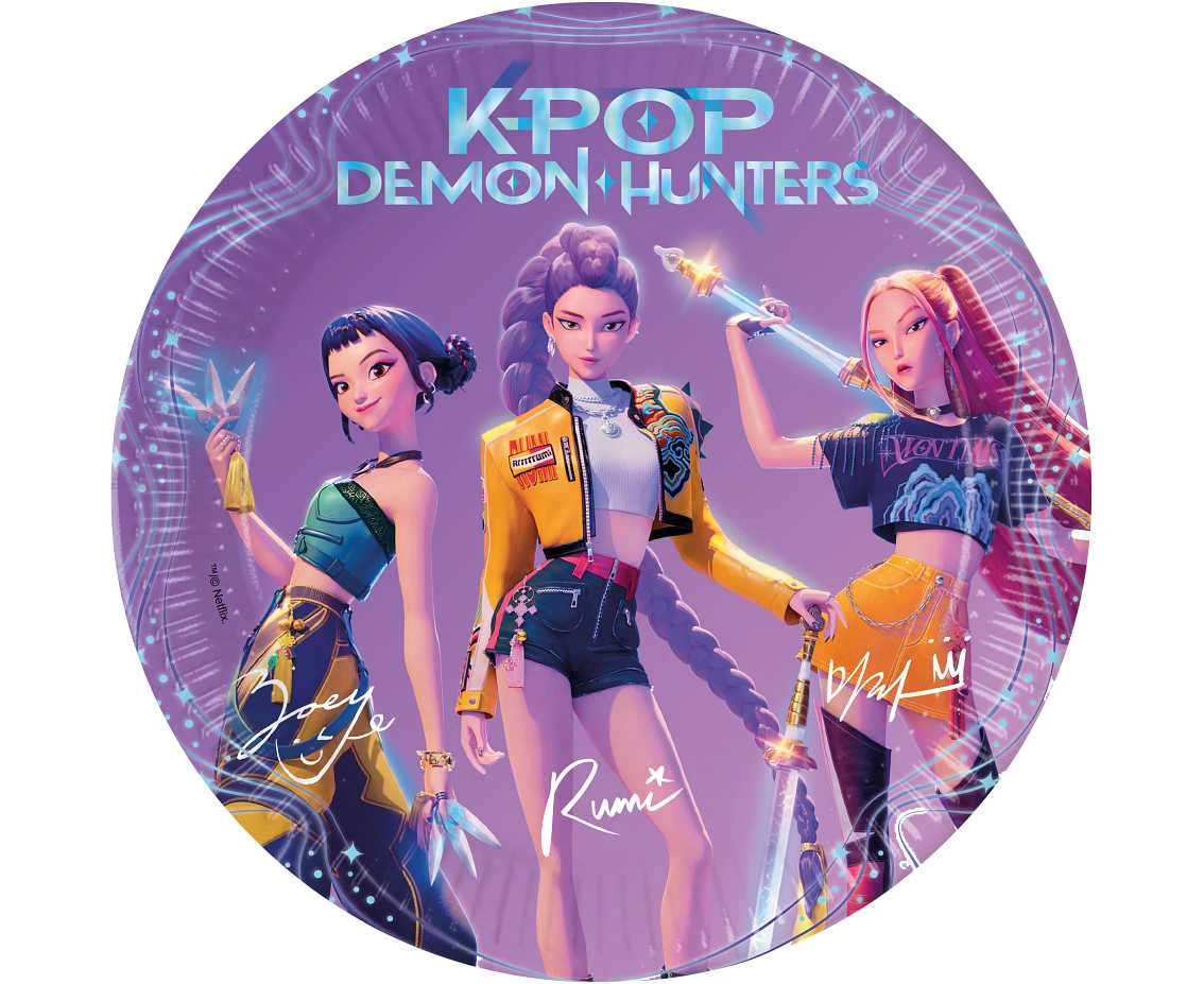 Talerzyki papierowe K-POP DEMON HUNTERS (FSC) 23 cm, 8 szt.